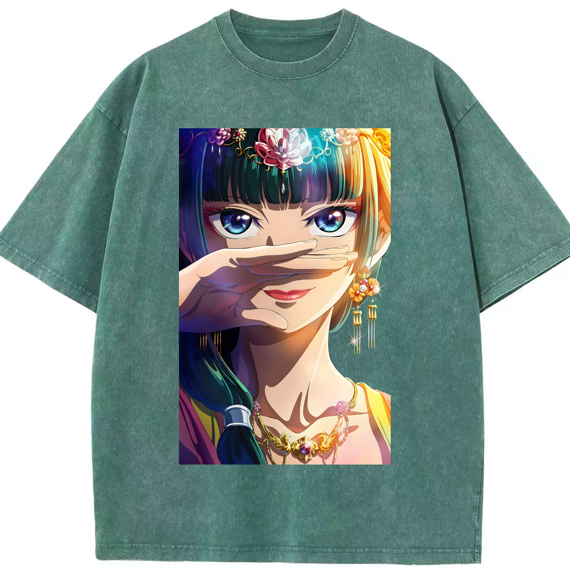 （画像用） 薬屋のひとりごと The Apothecary Diaries 綿100% ヴィンテージ風 半袖Tシャツ（フロントプリント）